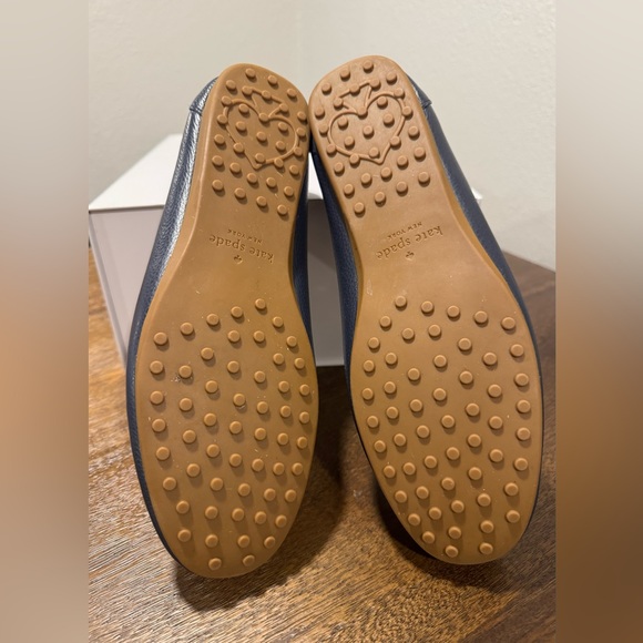 Kate Spade Carmen Driving Loafers Navy Blue Gold Pebbled Leather Women’s 10 - Picture 10 of 10